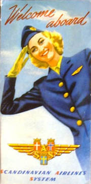 SAS Advertising material with hostess from as early as 1948