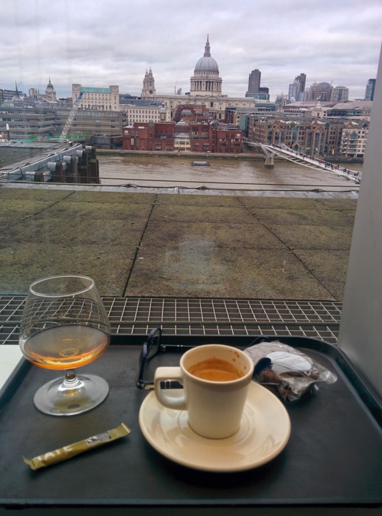 Coffee and Cognac in the Memeber's room at the Tate Modern