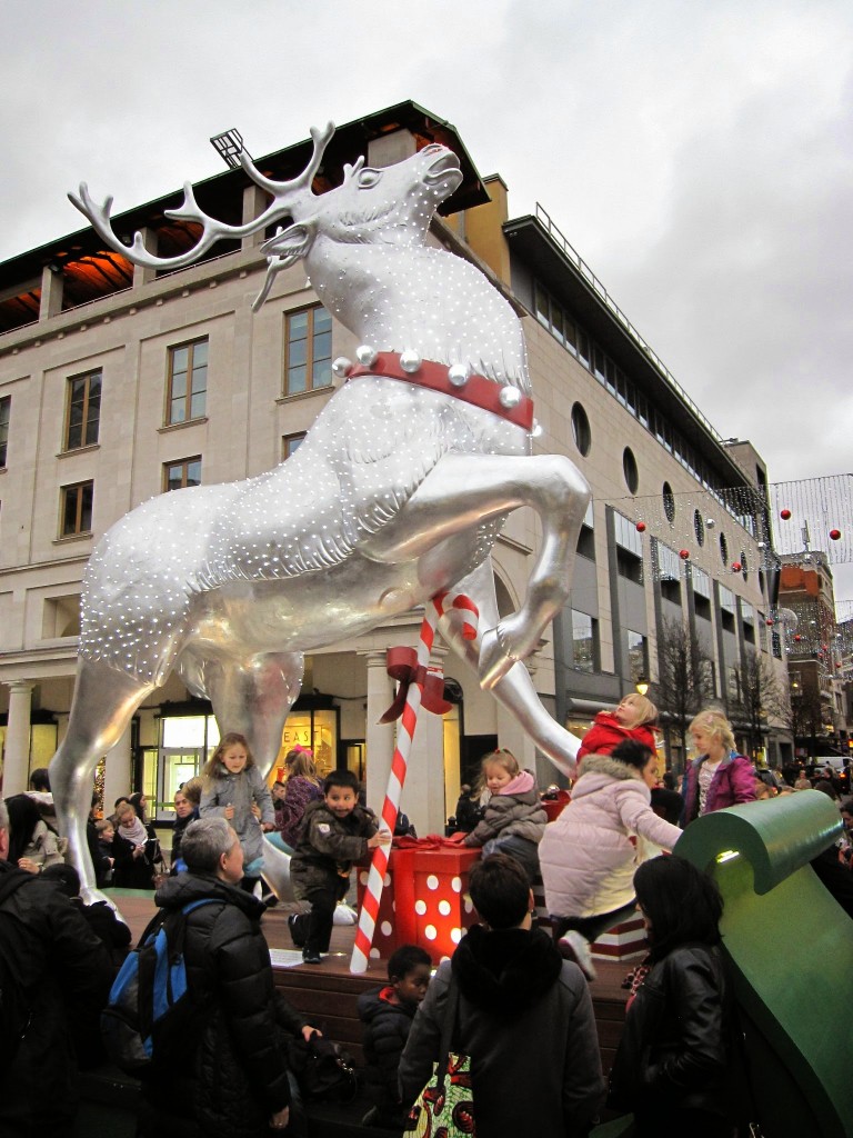 Reindeer in London's Covent Garden area
