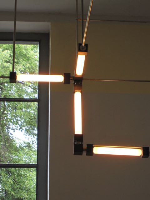 Detail of light fixture in Walter Gropius office at the Bauhaus University in Weimar