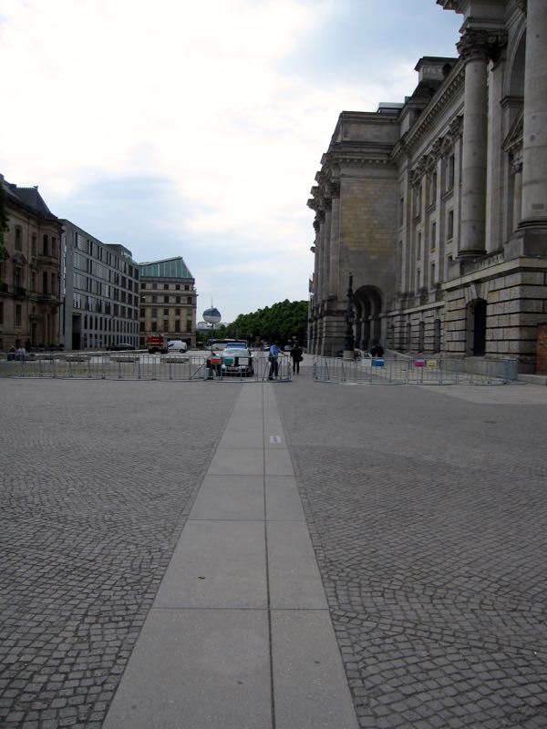 Berlin Wall Footprint Behind the Reichstags building
