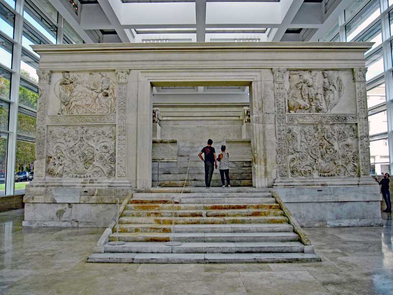 Ara Pacis Augustae "Altar of Augustan Peace" dedicated to Pax, Roman goddess of peace.