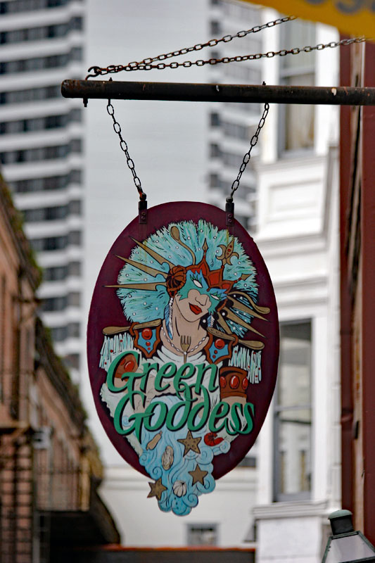 Green Goddess sign