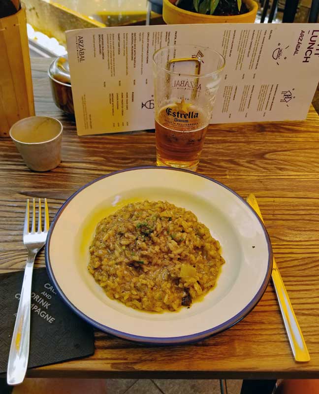 Risotto for lunch at Arzábal