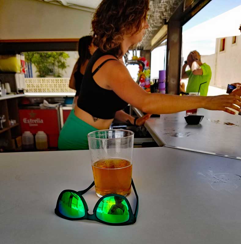 You get a nicely chilled glass for your beer at Isla Bonita Beach Club