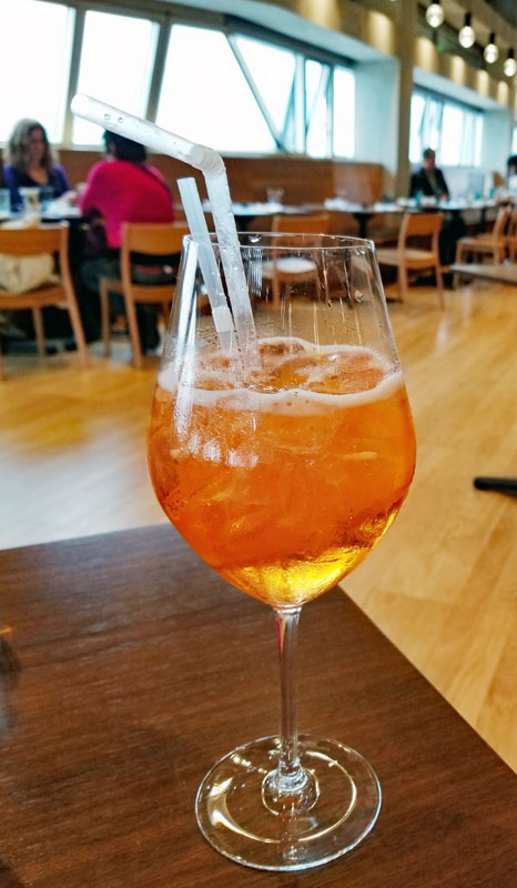 An Aperol Spritz is a good way to start your meal off right...