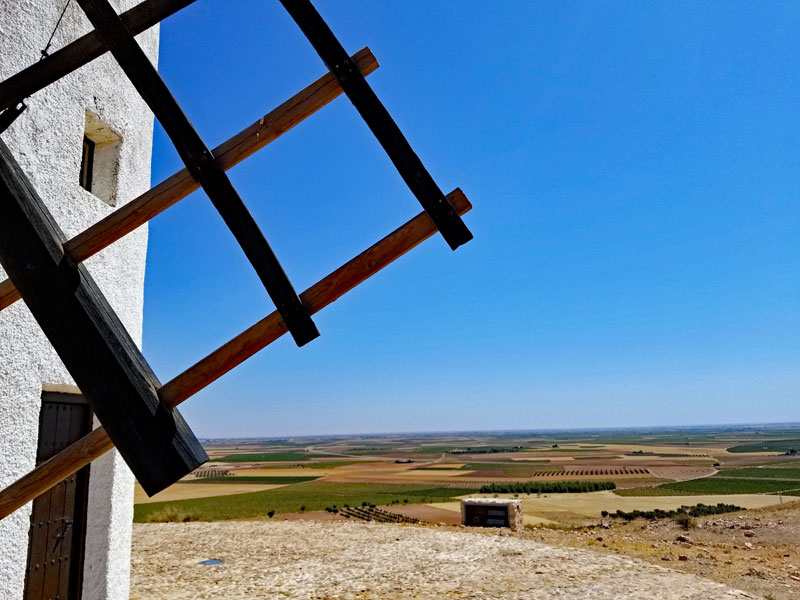 Looking out over the plains of La-Mancha from the windmill site.