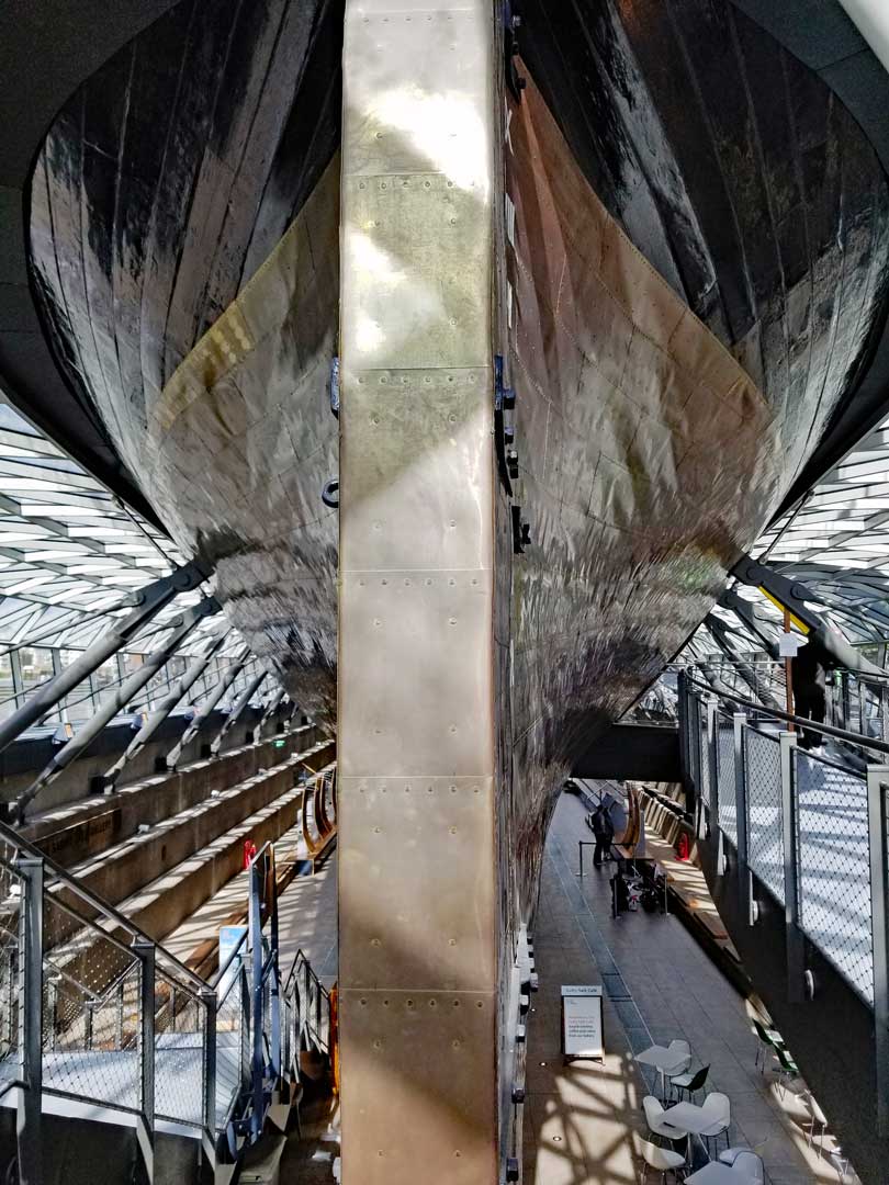 Cutty Sark's copper clad keel.