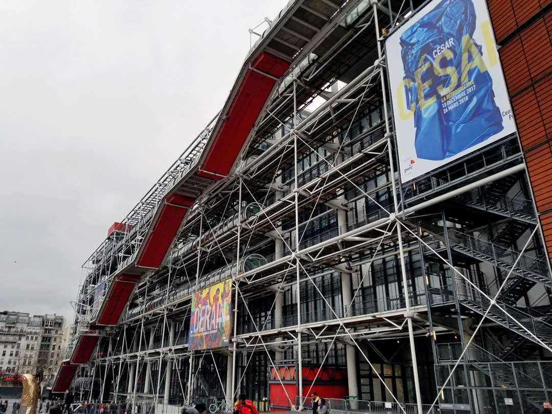 Centre Pompidou from the main entrance side.