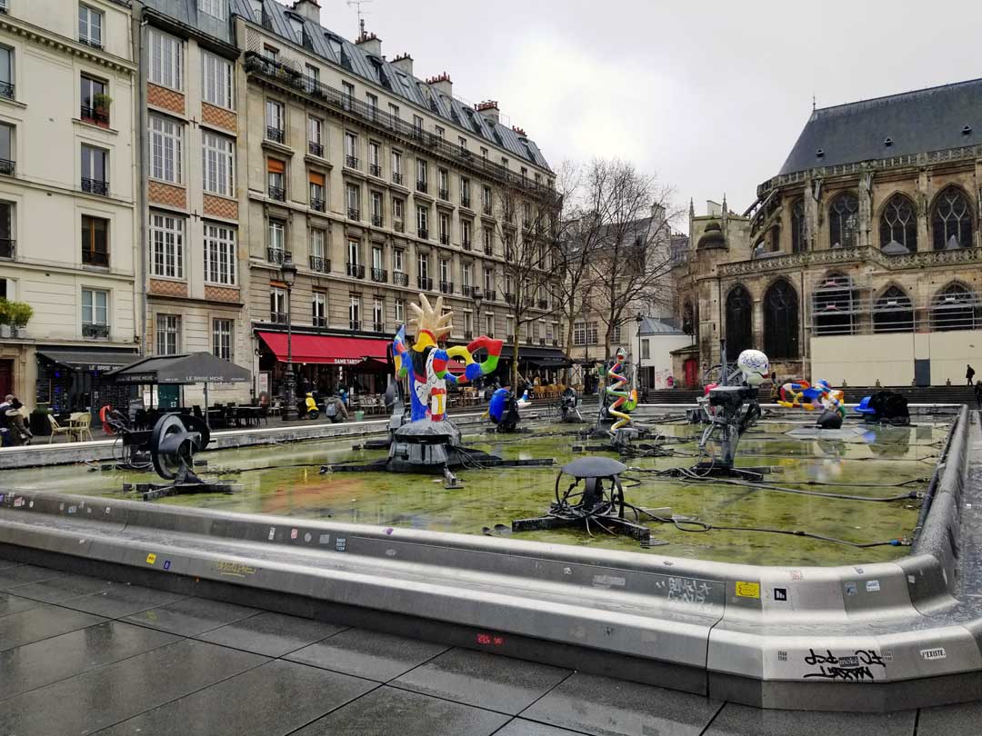 The sculpture garden outside the Centre Pompidou.