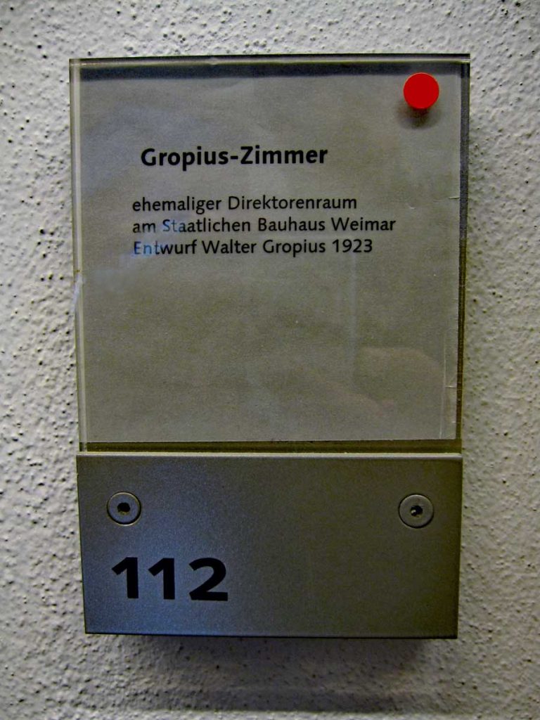 Walter Gropius office at the Bauhaus University in Weimar.